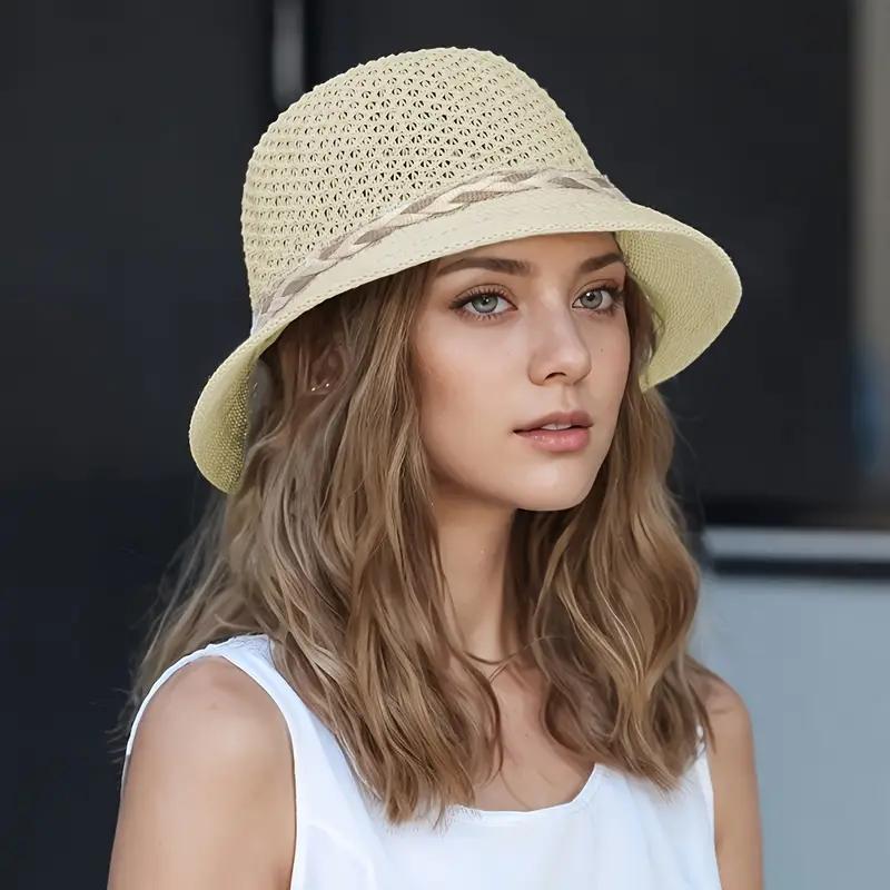 WTEMPO Элегантные цветочные банты, украшенные солнцезащитные шляпы, дышащие складные кепки с вырезом, модные весенне-летние универсальные повседневные пляжные рыболовные шляпы