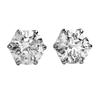Jewelry PT900 Natural Diamond Earrings For Both Ears Color SI Class Good Cut Platinum 6 Claws [Diamond World] Women's 0.70ct F/G
