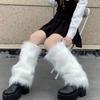 Женские меховые гетры Женские осенние леггинсы Сапоги JK Чулки Девочки Лолита Панк Чехол на сапоги Харадзюку Меховой чехол для согрева ног