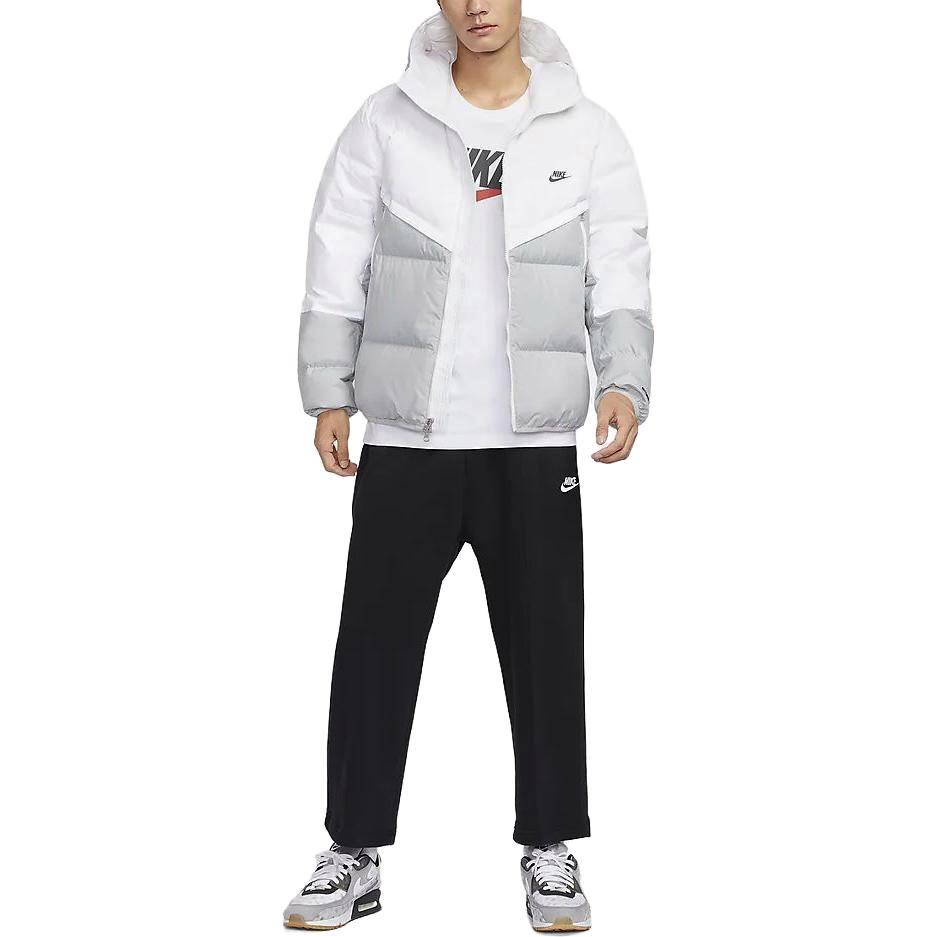 Nike Спортивная одежда Storm-FIT Windrunner Ветровка с цветными блоками с капюшоном Пуховик Мужская верхняя одежда Белый DV1132-100
