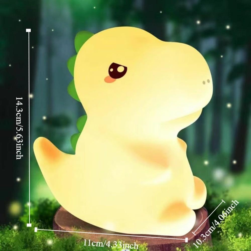 Силиконовый ночник в форме динозавра, мультяшная светодиодная лампа с USB-зарядкой, мягкий перезаряжаемый светильник с сенсорным управлением, для сопровождения во сне