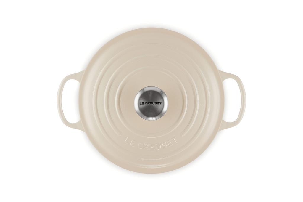 Le Creuset Cast Enamel Double Handed Pot Signature Cocotte Ronde 24 Cm Brioche Gas IH Oven Compatible Japanese [Authorized Product]