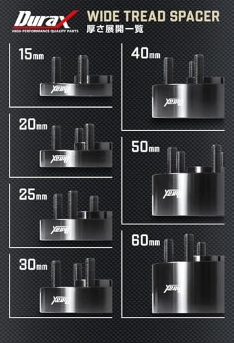 Durax Wide Tread Spacers with Hubs (Silver) PCD114.3-5H-M12-P1.5-15mm, Pack of 2 [HUBB02A]