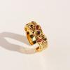 Niche Retro Irregular Wavy Pattern Open Wide Version Ring Women'S Micro-Inlaid Zircon Medieval Ring 656