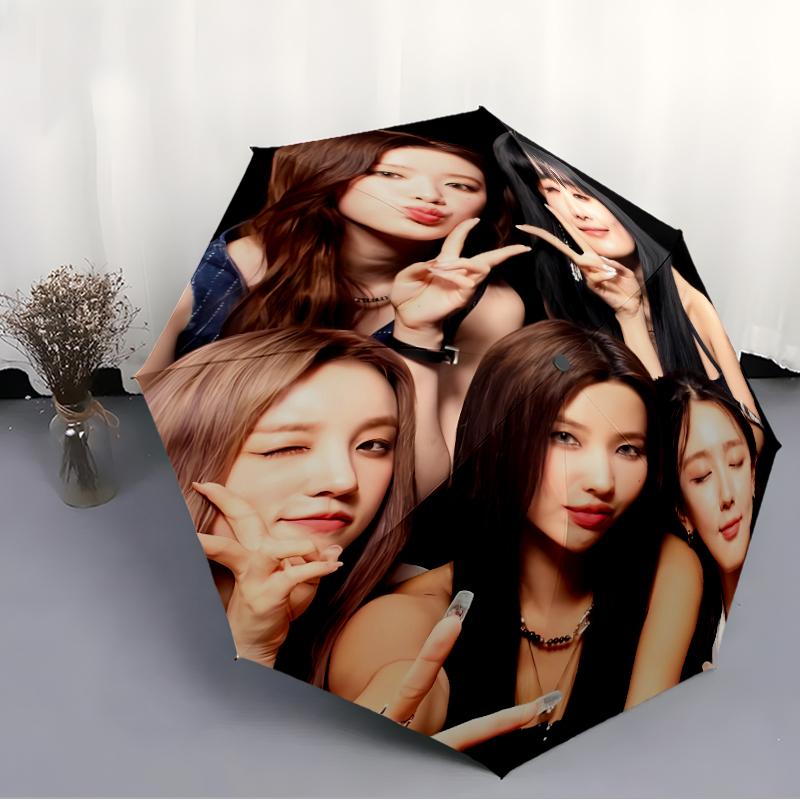 Printed GidlePrinted Folding Umbrella,Outdoor,Leisure,And Travel Umbrella,Durable Umbrella Fabric,Birthday And Holiday Gift