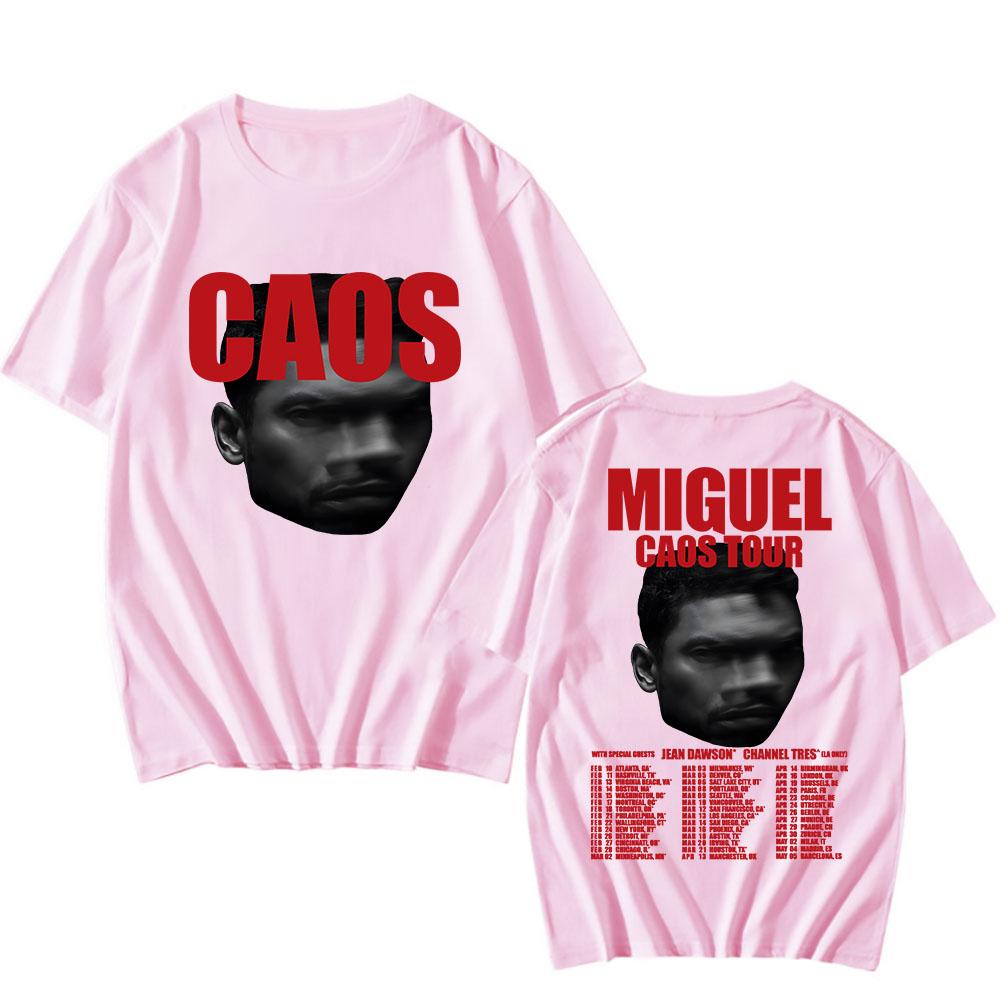 MIGUEL CAOS Tour 2026 Tshirts Cotton Short Sleeve Loose T-shirt Unisex Tee Hip Hop Graphic Printing T Shirt Tees