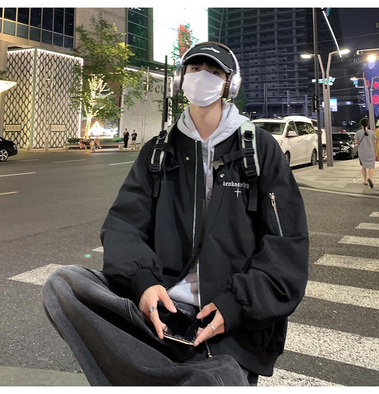 Мужская винтажная бейсбольная куртка-бомбер в стиле ретро Западного побережья – Оверсайз, стиль для весны/осени