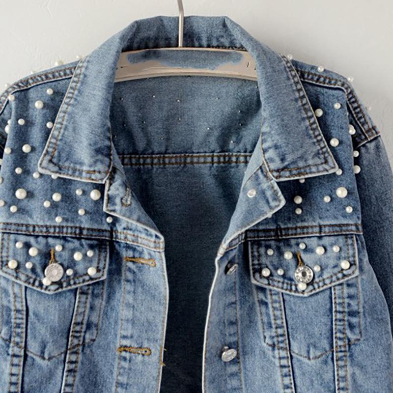 Женская короткая джинсовая куртка Куртка Свободные джинсовые куртки весна-осень
