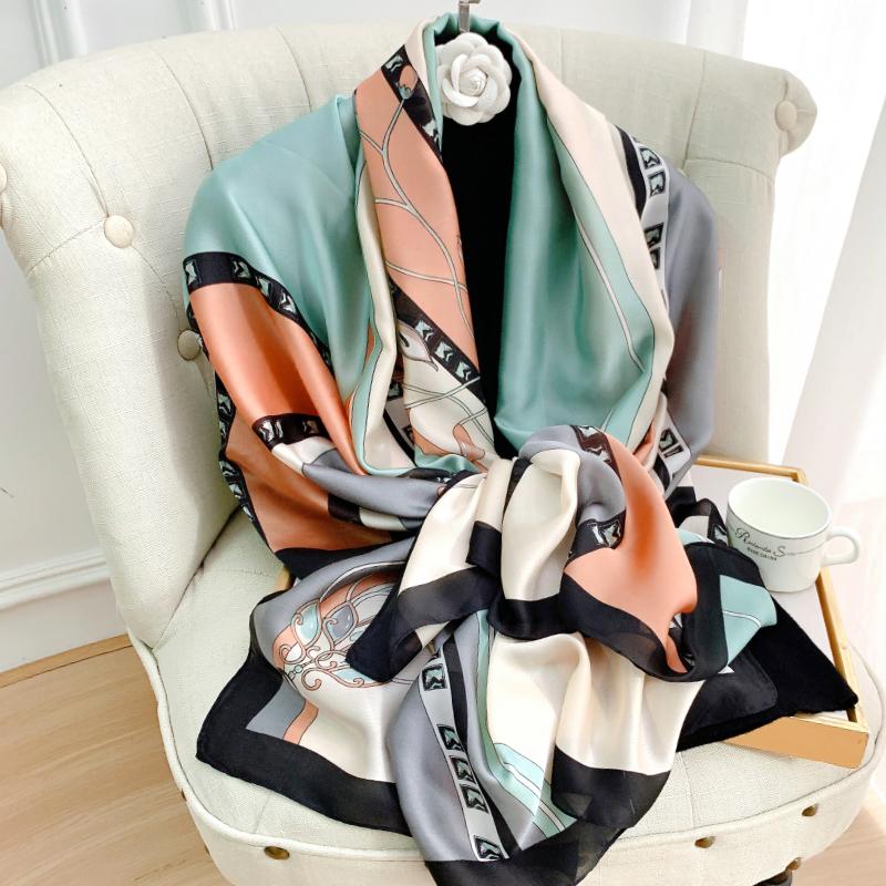 Luxury Brand Women Scarf Fashion Print Silk Scarves Summer Shawls And Wraps Soft Pashmina Lady Bandana Foulard Hijabs