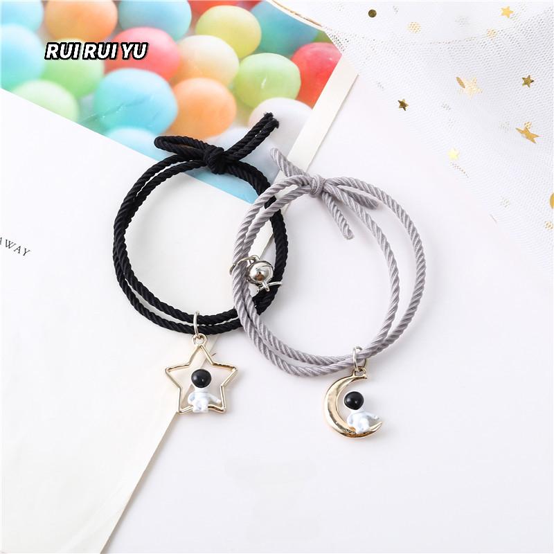 Новый браслет космонавта со звездой и луной, пара меньшего размера, кожаный чехол для парня, студента, пара, браслет, подарочная повязка на голову