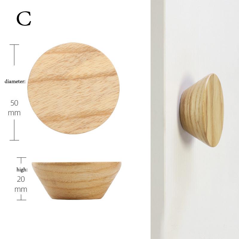 Round Wooden Handle Pulls Solid Wood Cabinet Drawer Knobs Single Hole Furniture Handle With Screw Wardrobe Home Decoration