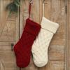 Knit Christmas Stocking, 1PCS 15inch Xmas Socks Fireplace Hanging Decoration, Rustic Candy Gift Bag for Family Holiday
