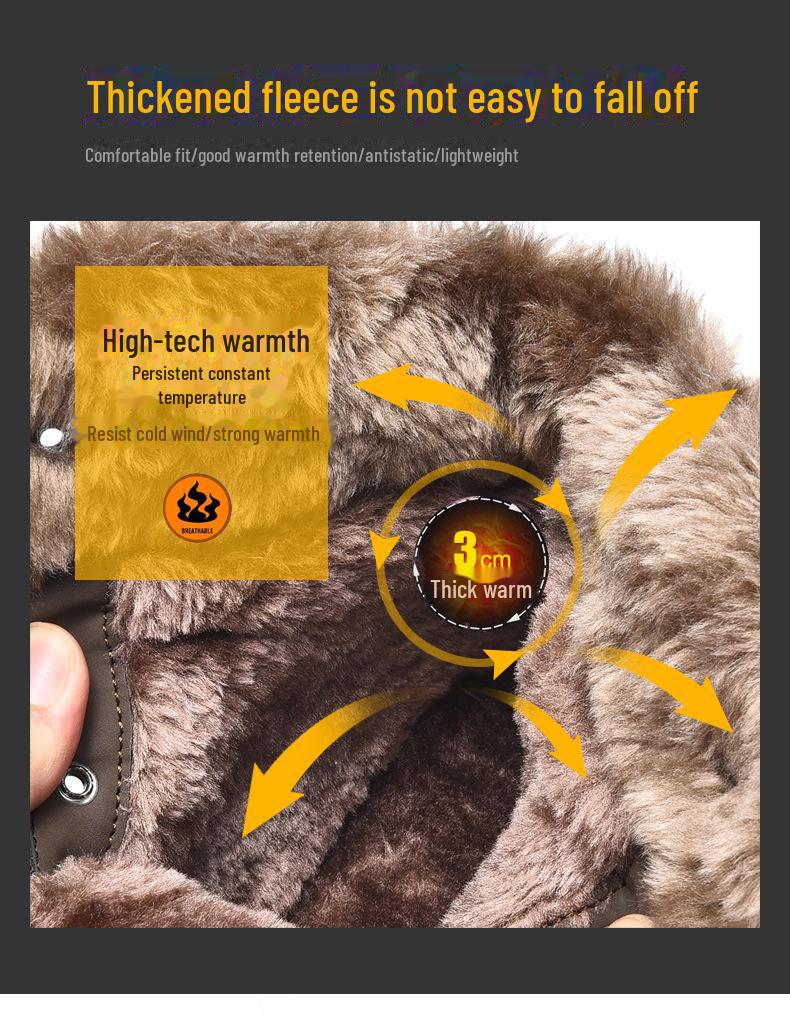 Мужские высокие нескользящие водонепроницаемые зимние ботинки для снега с бархатной подкладкой