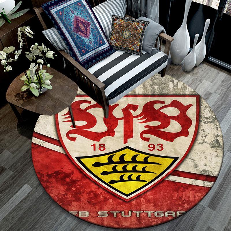 VfB Stuttgart pattern round rug,Carpet Rug for Living Room Bedroom Playroom ,Non-slip Floor Mat,Holiday Gifts and Birthday Gifts.