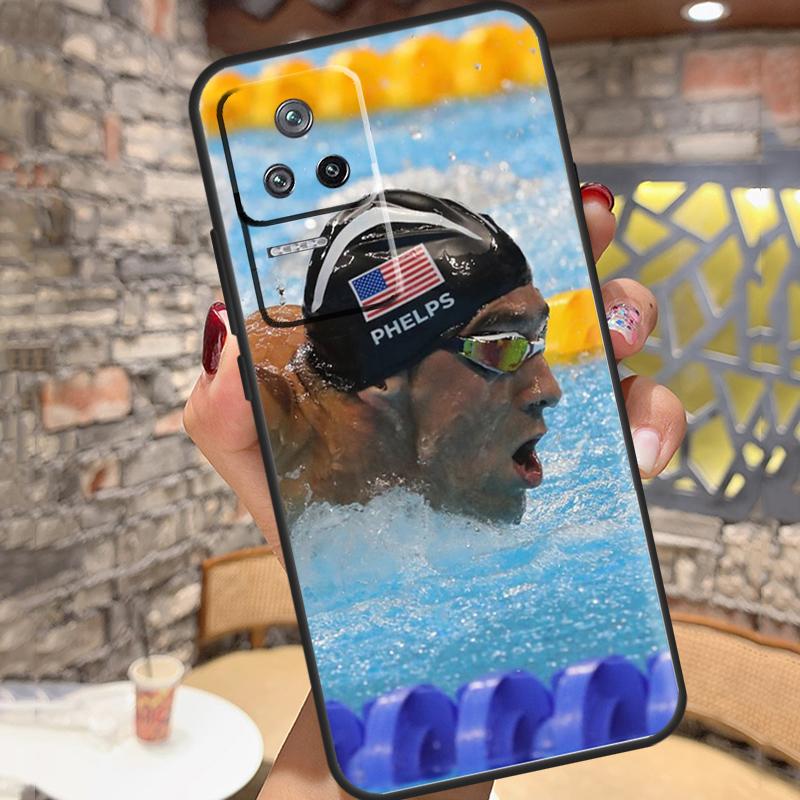 Чехол для плавания Michael Phelps для Xiaomi 15 14 13 Ultra 11T 12T 13T 14T Pro POCO X7 X6 Pro X3 X5 M6 F5 F6 Pro