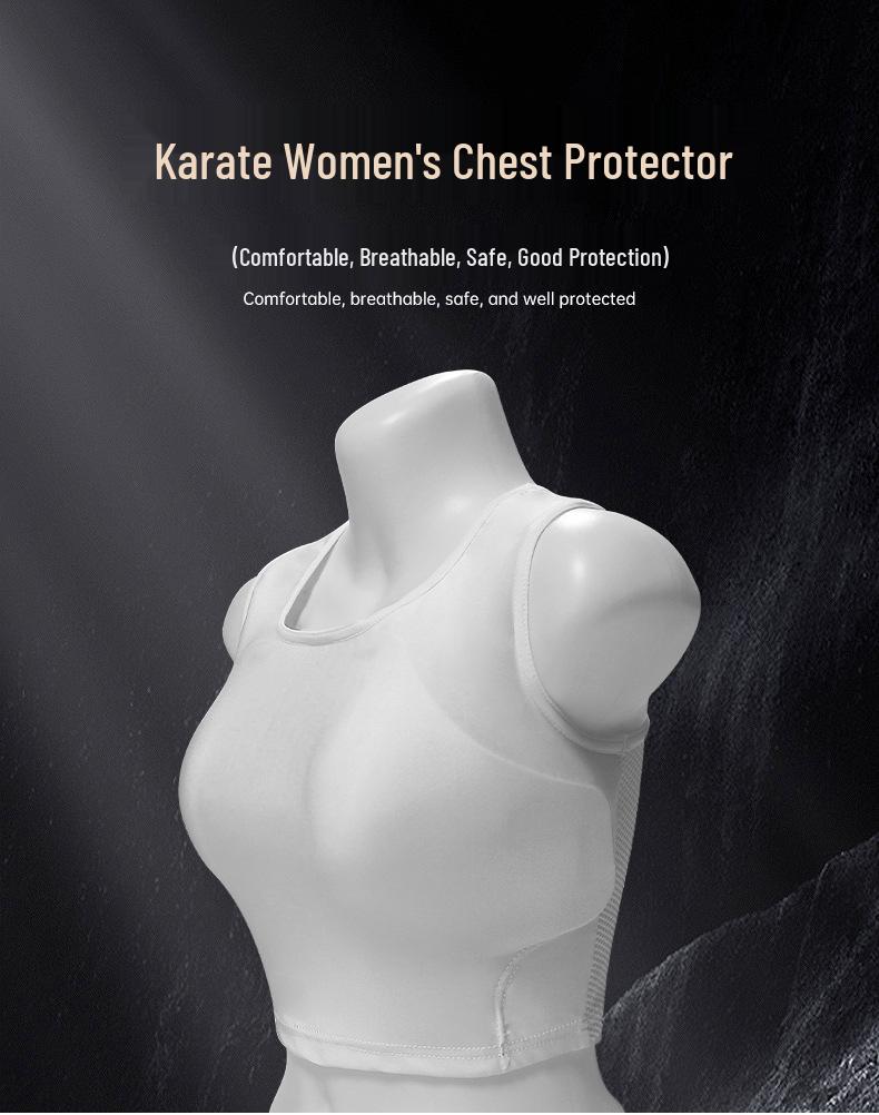 Женский дышащий защита груди для каратэ и боевых искусств - Удобный, впитывающий пот жилет для соревнований, тренировок и самообороны
