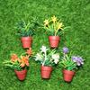 3pcs Mini Dollhouse Miniature Green Plant Simulated Flower Bonsai Doll House Accessories