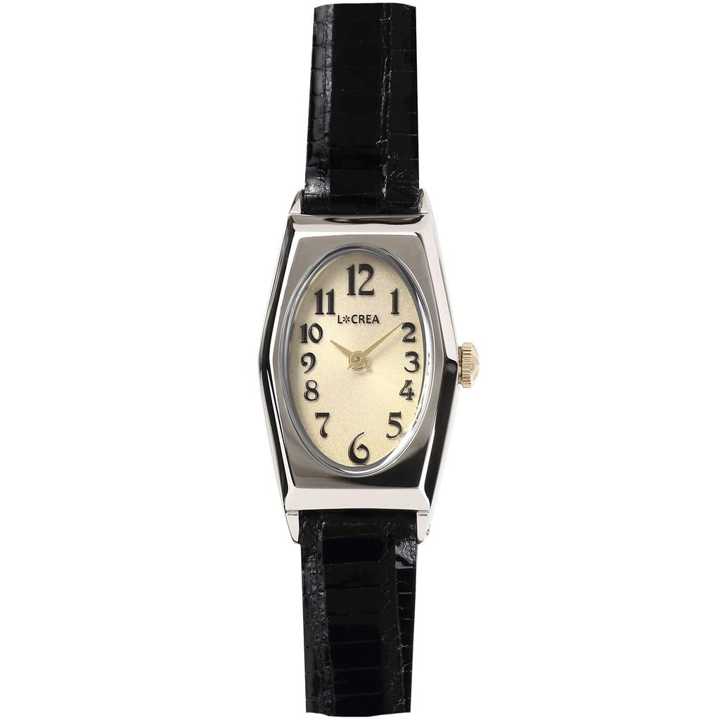 Solar Watch Ladies Made In Japan LeClair Genuine Lizard Leather [LCREA] (OVALE/Silver, Belt/LC2003-SSTBK)