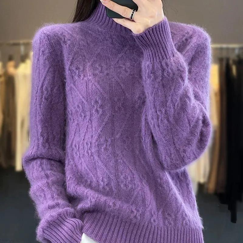 Spring Autumn Winter Knitwear Women Sweaters Fashion Casual Warm Knit Cable Jumper Female Turtleneck Sweater