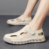 Fashion Men Leather Sandals Comfortable Outdoor Handmade Hollow Out Casual Loafers Summer Beach Walking Male Sneakers Men Beach Sandals