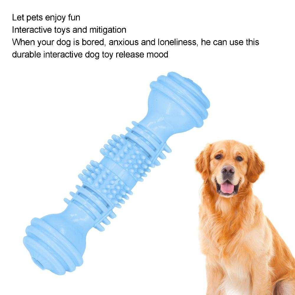 TPR Made Dumbbell Dog Chew Toy Bite Tough Puppy Teeth Cleaning Toy Pet Chew Stick Teeth Cleaning