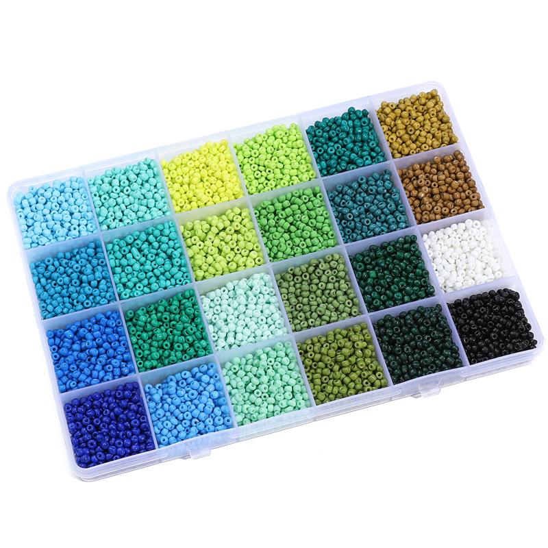 24 Grid Millet Beads Set Box 3 Color Collision System Glass Rice Beads Handmade Diy Making Beads Bracelet Necklace Jewelry Accessories Lovely Colour