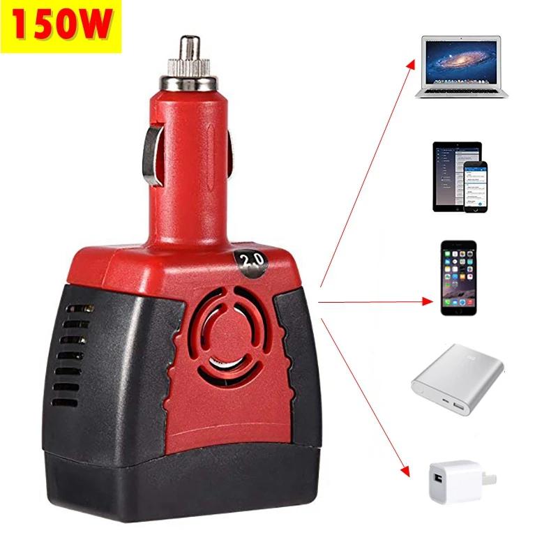 150 Вт Автомобильный инверторный разъем Автомобильное зарядное устройство USB 12 В постоянного тока в 220 В переменного тока Адаптер преобразователя Автомобильные преобразователи