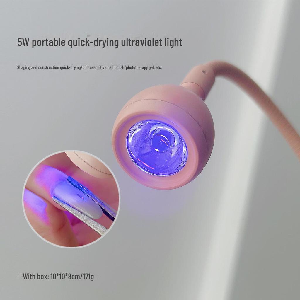 Portable Nail Art Lamp with Foot Pedal & Side Clip - Quick Drying Phototherapy Machine