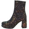 Fashion Luxury Sequined Women Ankle Boots Gold Silver Block Heels Short Boot Female Zipper Autumn Winter Party Shoes Ladies Large Size