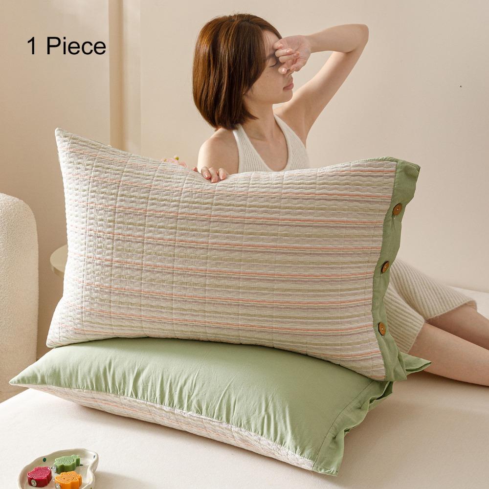 Skin-friendly Pillowslip Pure Cotton Pillow Cover Envelope-style Plaid Pillowcase Dormitory