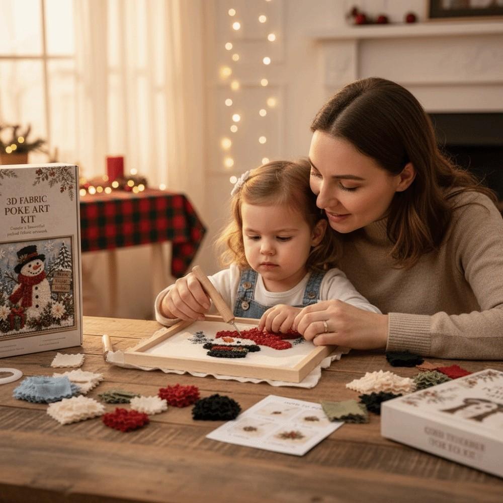 Thick Board Christmas Poke Art No Sewing Snowman Ornament DIY Xmas Needle Craft  Desk Styling