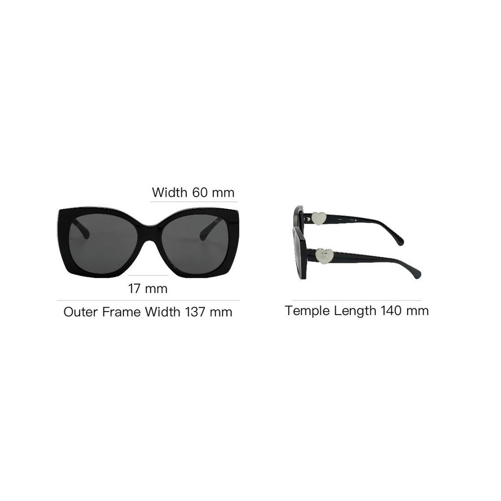 Chanel Logo Butterfly Sunglasses Women sunglasses Black 0CH5519