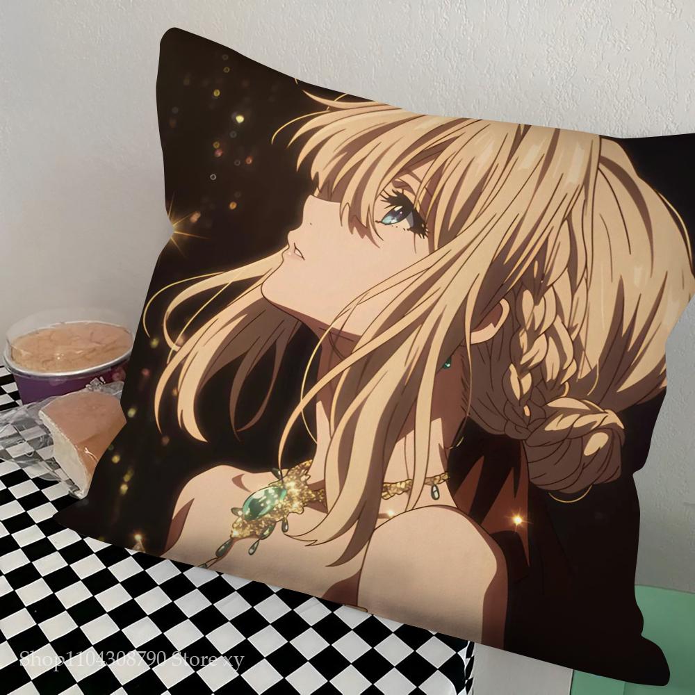 Фиолетовый Вечный Сад Анимационный Фильм Наволочка Квадратная Подушка Спальня Диван Досуг Комфорт Подушка Автомобиль Гостиная Домашнее Украшение