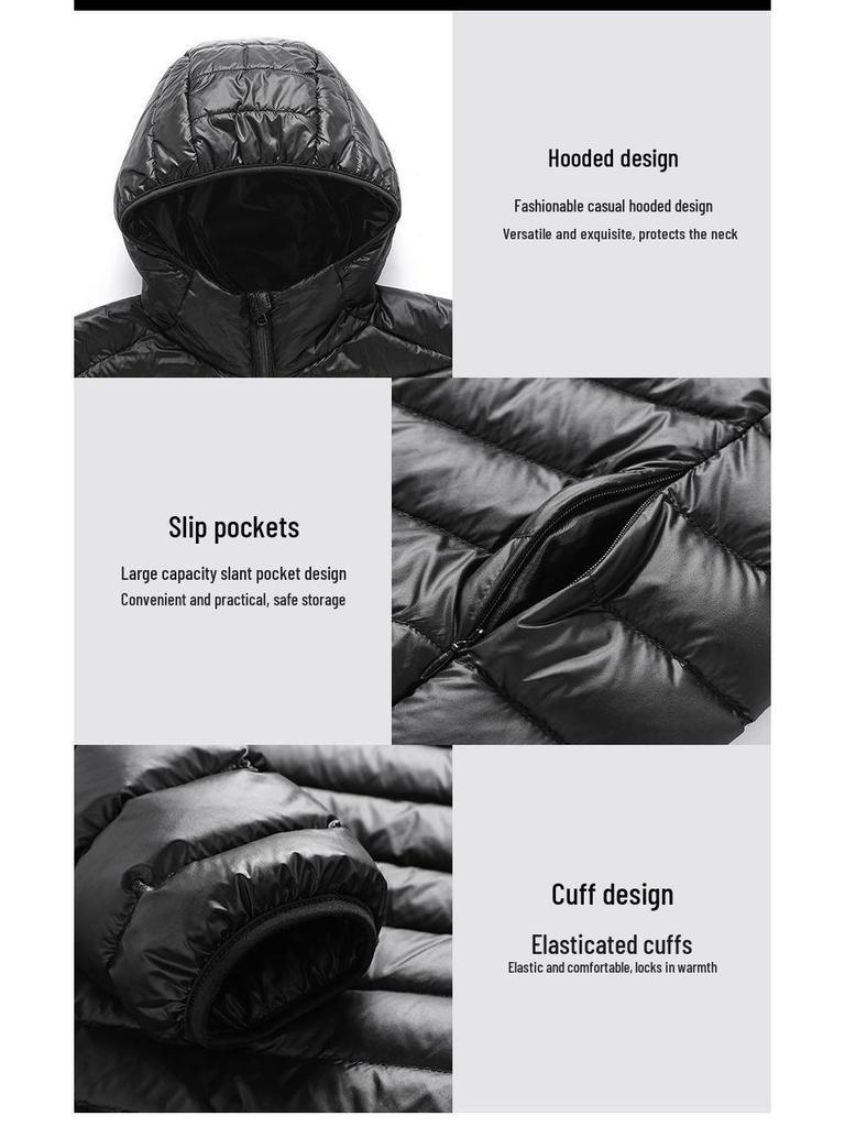 Мужская легкая хлопковая куртка с капюшоном в корейском стиле - Молодежная короткая верхняя одежда большого размера