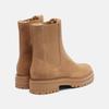 Women's Autumn And Winter Cow Suede British Style Chelsea Boots Fur Lined Chunky Lug Sole Warm Casual Ankle BootsDaily Wear