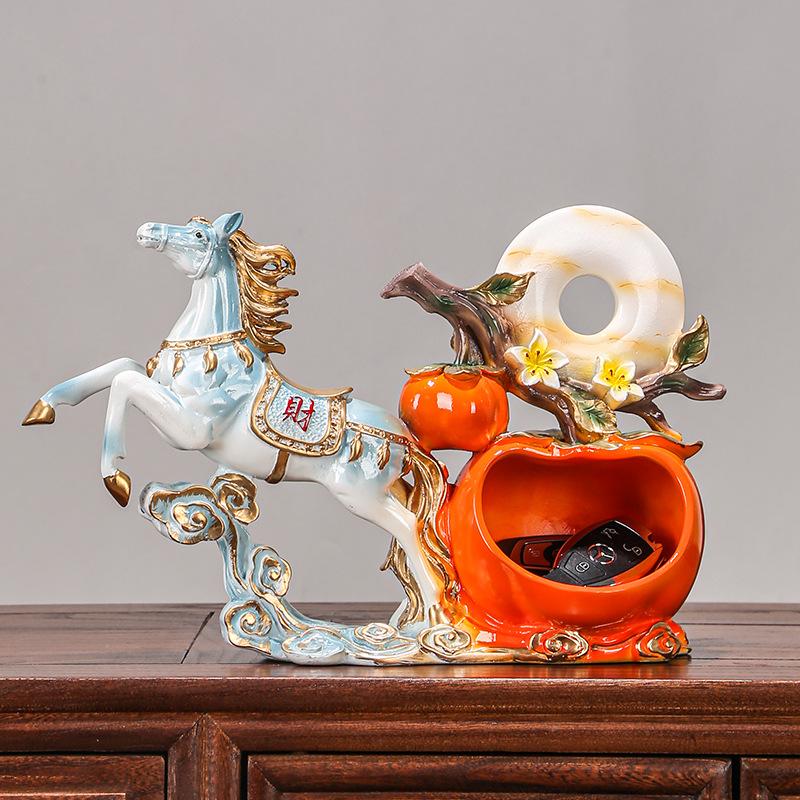 Украшения из смолы в виде оленя и лошади, украшение для дома, модель животного, свадебные подарки, статуэтка фэн-шуй, удача, хранение ключей, подвеска