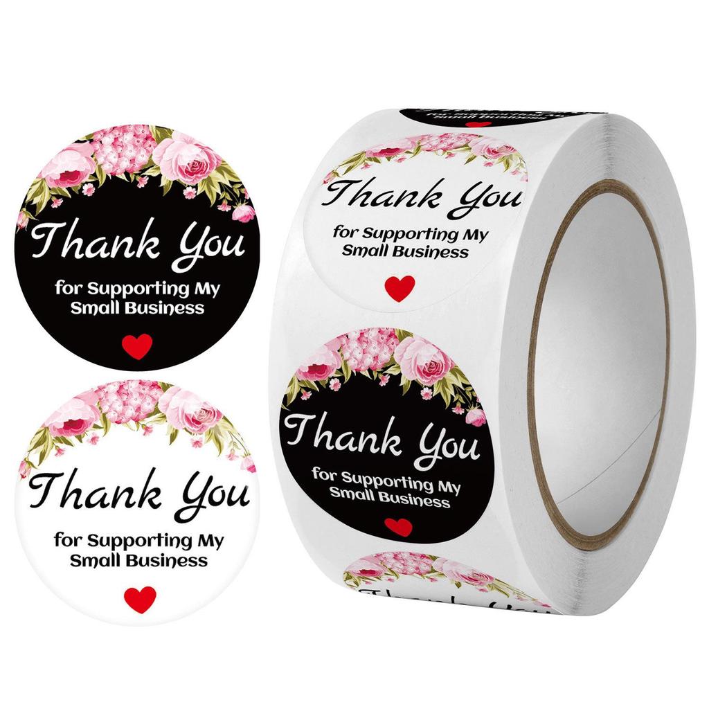 500 Self-Adhesive Thank You Dessert Stickers - Cartoons, Weddings, & Baking Seals for Children