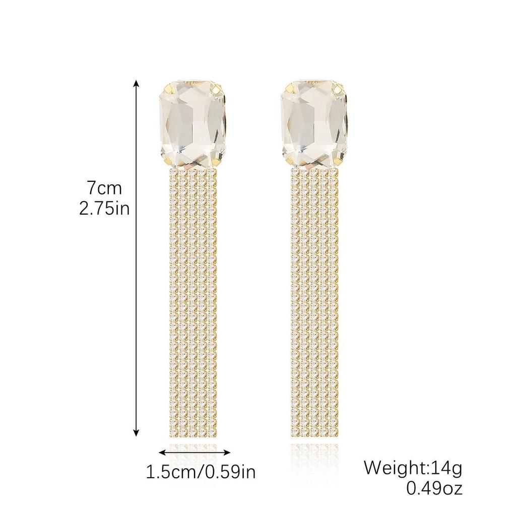Exquisite Zircon Tassel Earrings: Luxurious, Unique Design for Women