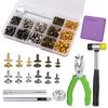 Fenrry Leather Snap Fasteners Kit Metal Button Snaps Press Studs with Installation Tools and Storage Box 480 Sets Punching Tools