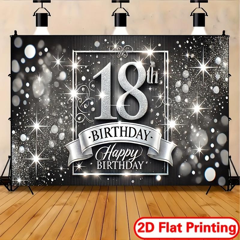 2D flat-print banner for 18th birthday celebration - Polyester party decoration suitable for home and garden