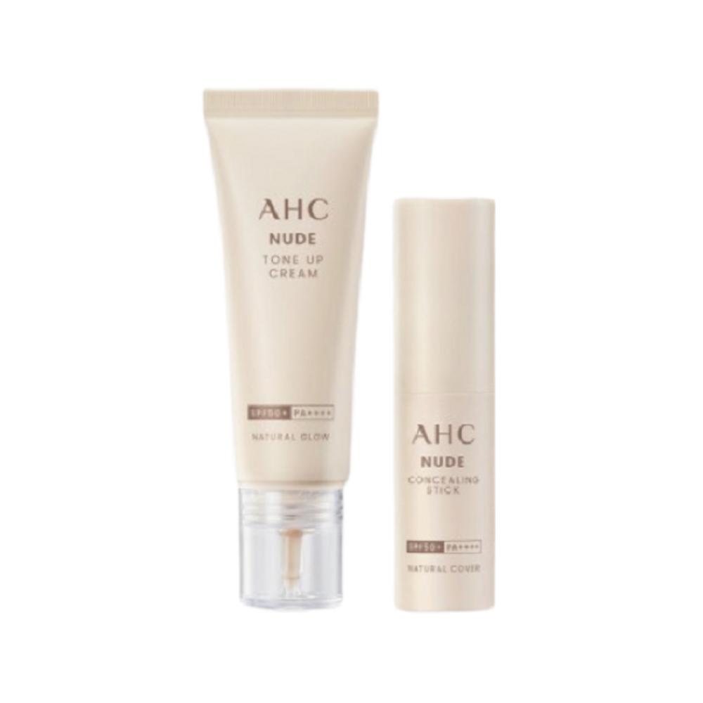 AHC Тонирующий крем Nude Natural Glow 40 мл 1 флакон + 1 стик-карандаш телесного цвета 10 г