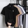 Polo Ralph Lauren Summer Men's New Black Pony Embroidered Solid Color Mercerized Cotton Loose Moisture Wicking and Quick Drying Casual Polo Shirt