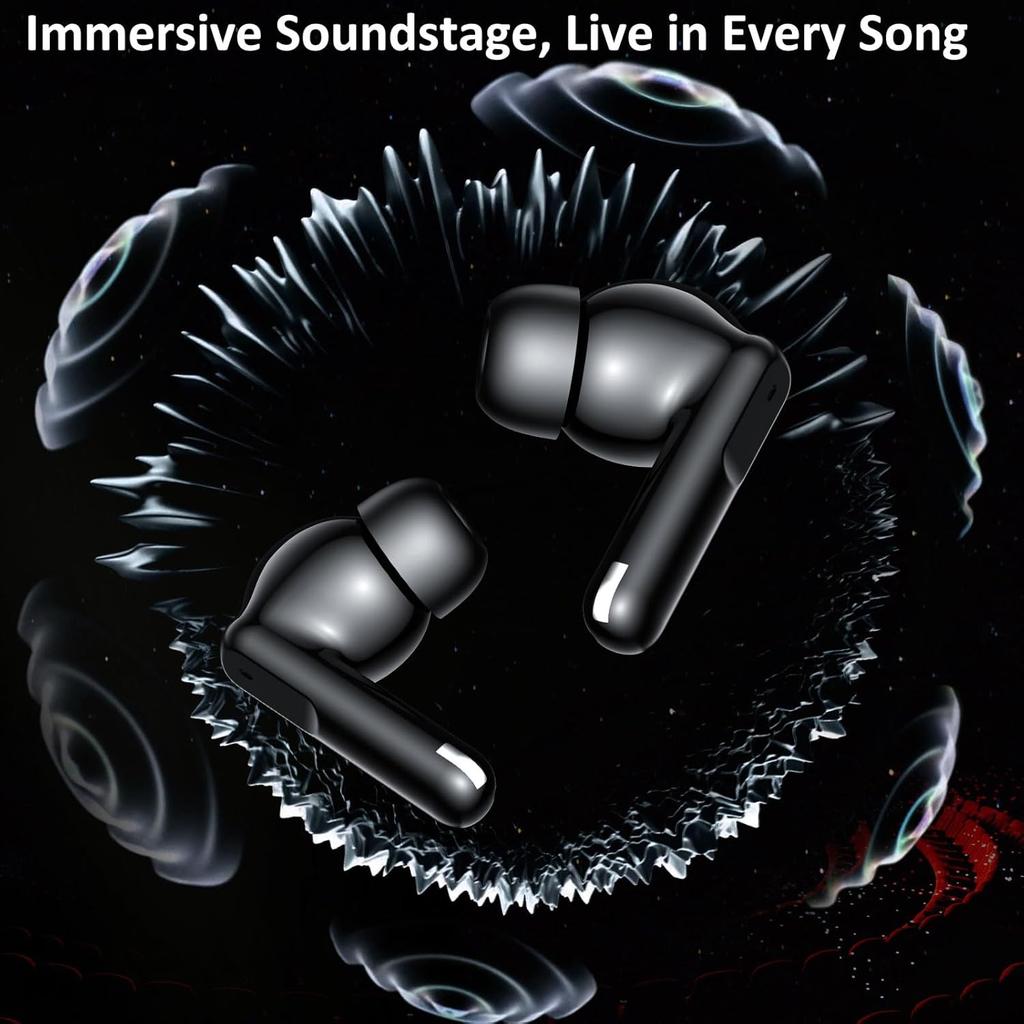 Беспроводные наушники Bluetooth 5.4 6 микрофонов ENC Шумоподавление Глубокий бас Hi-Fi Стерео Светодиодный дисплей 48 часов воспроизведения Наушники IPX7 Android iOS