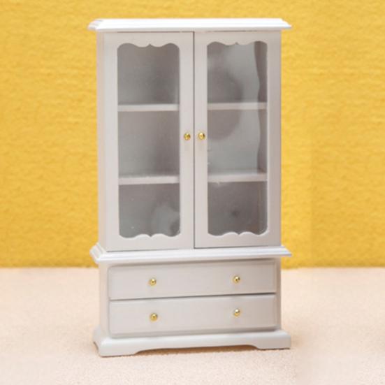 1:12 Creative 3 Layers Decorate Exquisite Detail Cupboard Dining Cabinet Model Dollhouse Furniture Micro Landscape