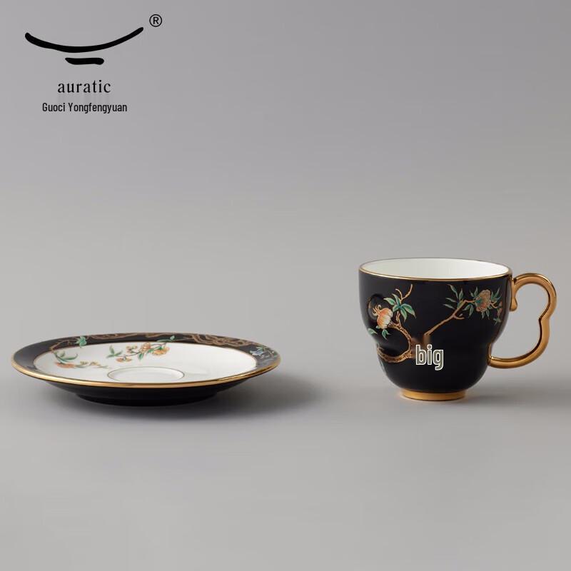 Yongfengyuan Madam Porcelain Гранатовый сад Керамическая кофейная чашка и блюдце