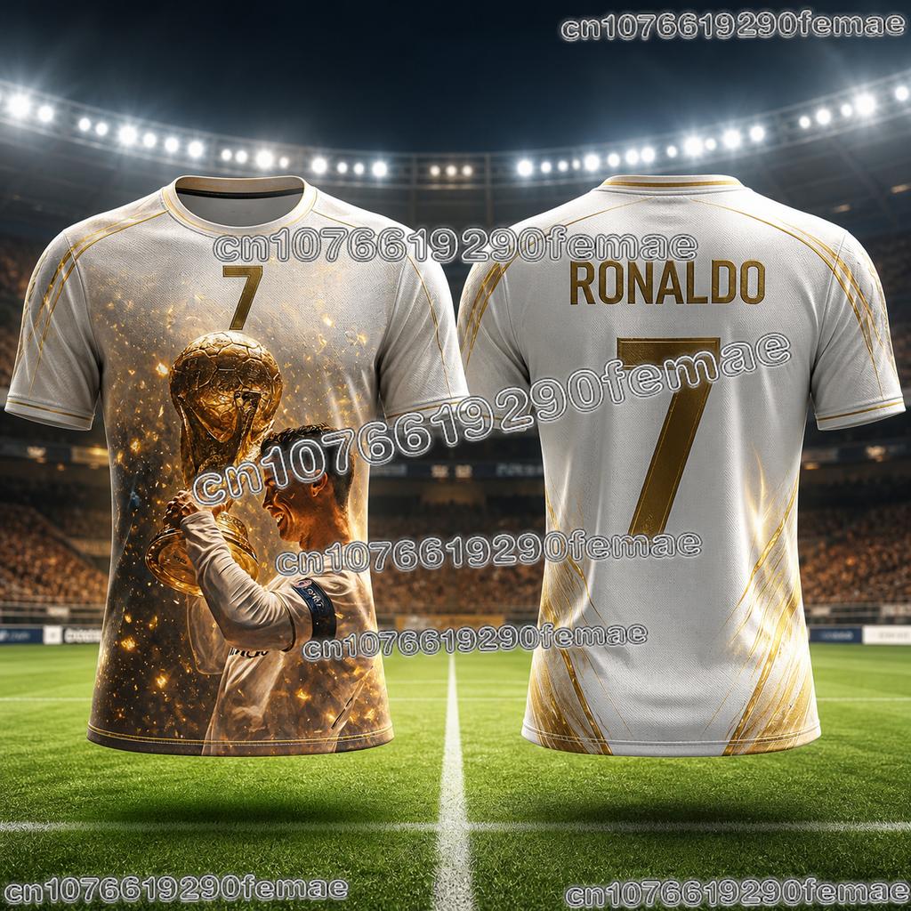 Fashion Ronaldo Adult Football Jersey Comfortable Breathable Quick Dry Soccer T Shirt For Men Women Training And Street Wear