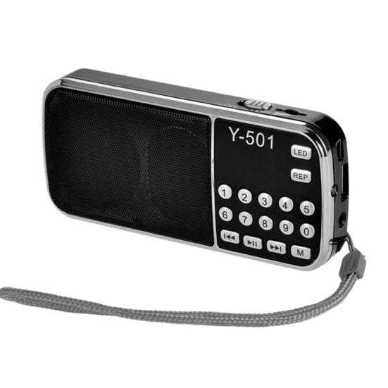 Y-501 FM Радио TF Карта USB Цифровой Поддержка AUX Портативный Светодиодный Фонарик Аудио