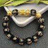 Feng Shui Attract Wealth Men Women Obsidian Stone Beads Bracelets Wristband Good Luck Bangle