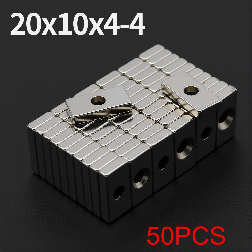 20x10x4-4 мм Мощный с отверстиями Неодимовый Магнит N35 NdfeB Постоянный Магнитный imanes Блок Супер Сильные Магниты для Холодильника DIY