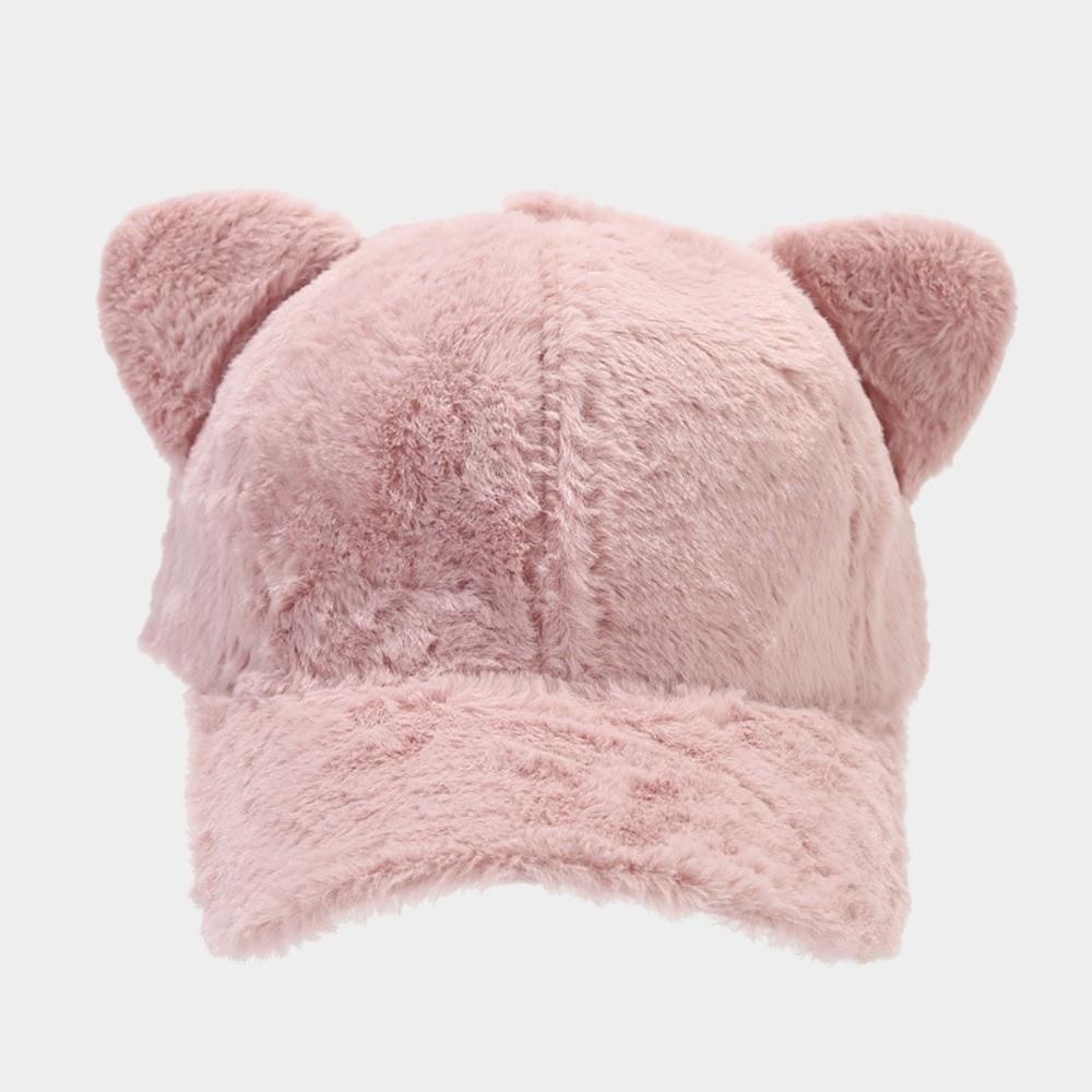Cute Cat Ear Plush Baseball Cap Thicken Cat Ears Baseball Cap Cute Women Hats Winter
